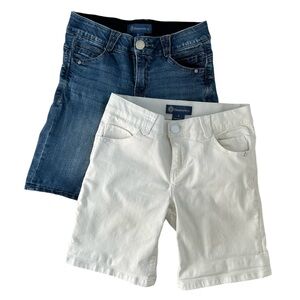 DEMOCRACY “Ab” Solution Jean Shorts Bundle of TWO Pair White & Distressed Blue 4